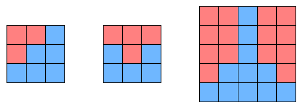 Examples 1, 2, and 3 for the Largest Rectangle problem